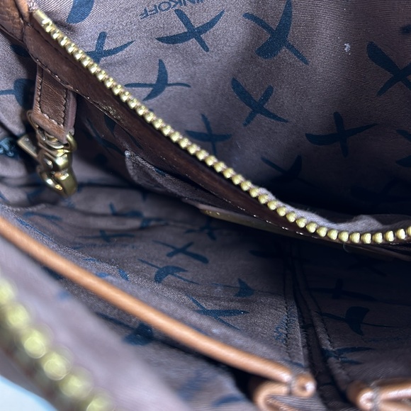 Rebecca Minkoff brown quilted leather crossbody purse bag gold hardware - Picture 8 of 16